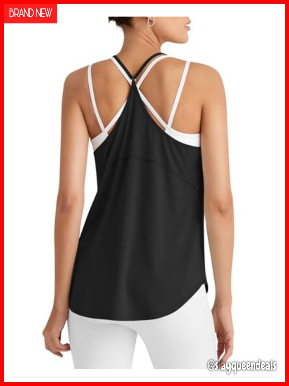 Women's Workout Tank Top Racerback Loose Fit Lightweight Tee Shirt